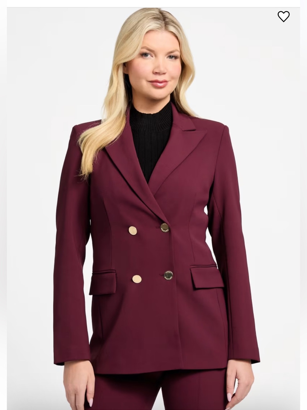 Marciano Tailored Plum Double-Breasted Suit Jacket - Size M